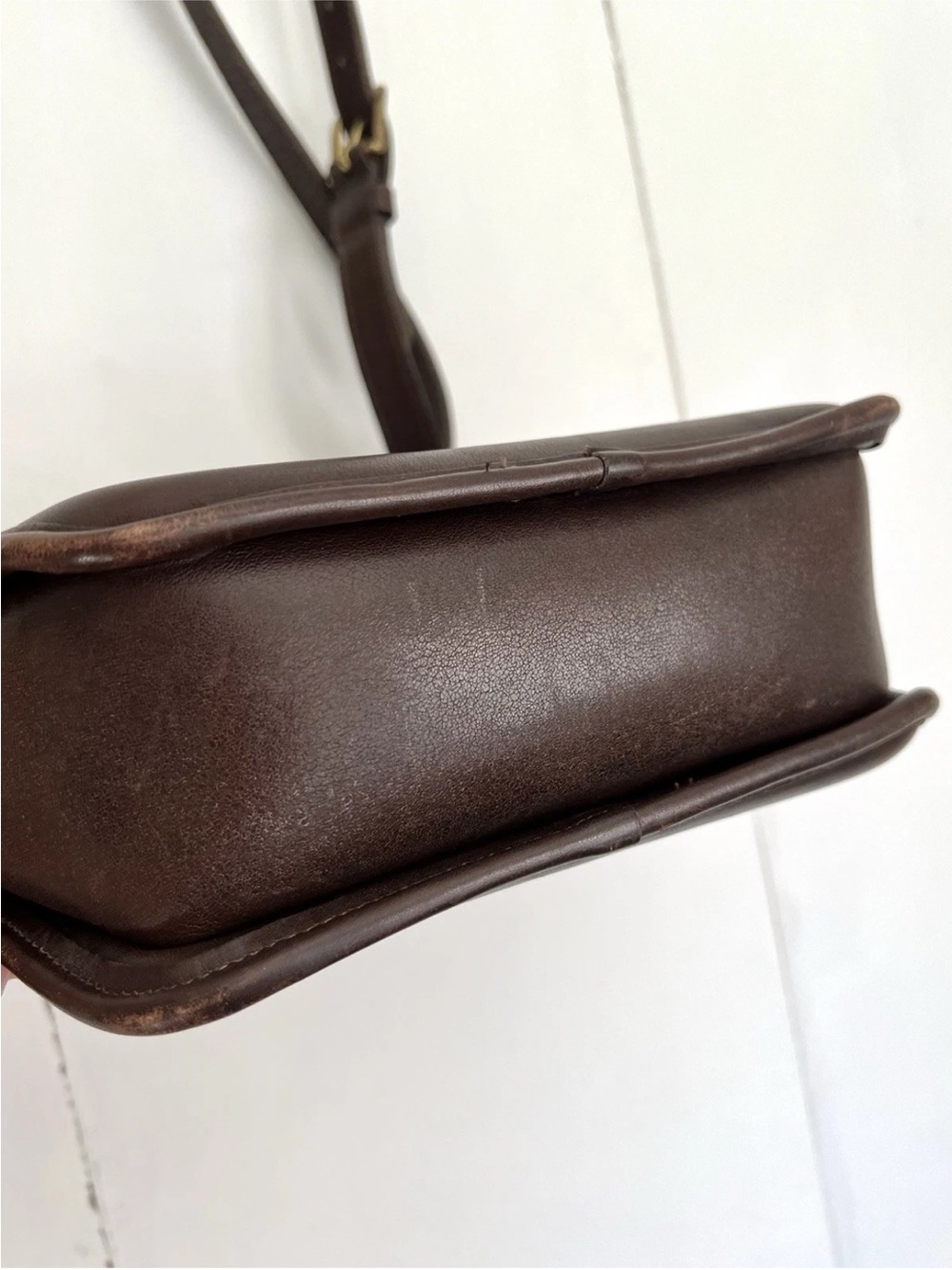 Vintage Coach Cooper Geometric Zip Brown Leather Small Crossbody Bag - USA - Picture 6 of 11